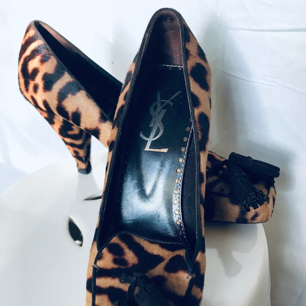 Vintage Yves St. Laurent Leopard Heels - Picture 2 of 5